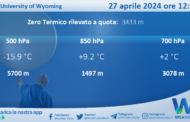 Meteo Sicilia: Radiosondaggio Trapani Birgi di sabato 27 aprile 2024 ore 12:00