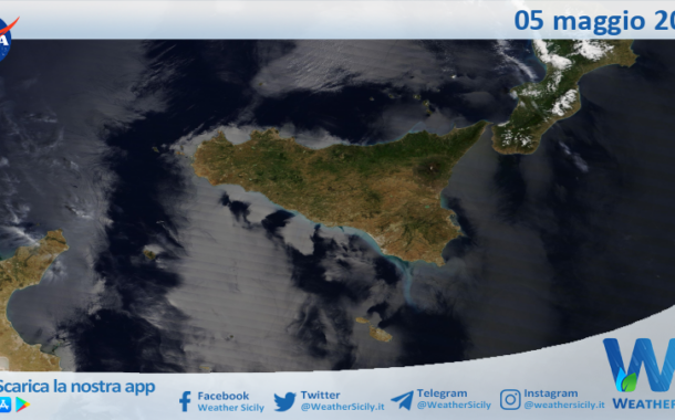 Meteo Sicilia: immagine satellitare Nasa di domenica 05 maggio 2024