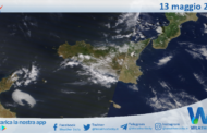 Meteo Sicilia: immagine satellitare Nasa di lunedì 13 maggio 2024