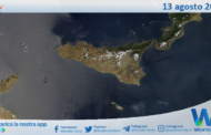 Meteo Sicilia: immagine satellitare Nasa di martedì 13 agosto 2024