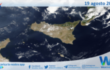 Meteo Sicilia: immagine satellitare Nasa di lunedì 19 agosto 2024