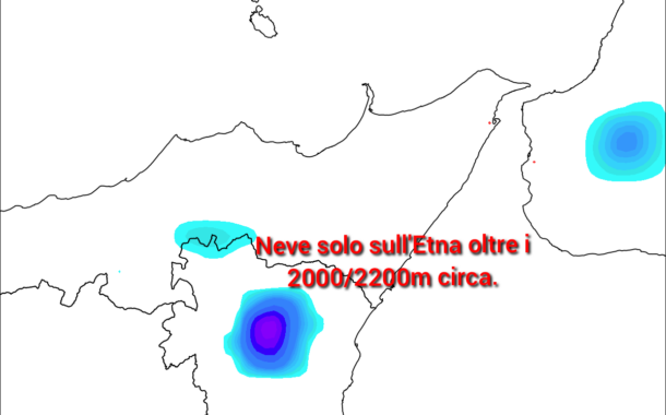 Meteo Appennino ed Etna: forti precipitazioni in arrivo ma quota neve solo oltre i 2000m