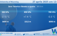 Meteo Sicilia: Radiosondaggio Trapani Birgi di domenica 27 aprile 2025 ore 12:00