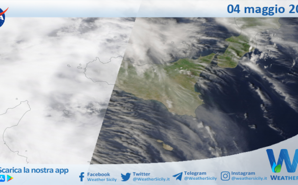 Meteo Sicilia: immagine satellitare Nasa di domenica 04 maggio 2025