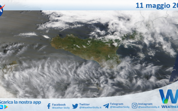 Meteo Sicilia: immagine satellitare Nasa di domenica 11 maggio 2025