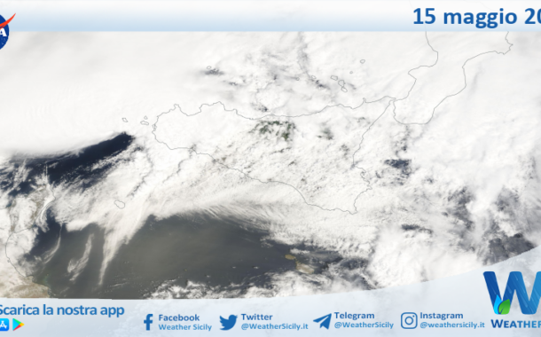 Meteo Sicilia: immagine satellitare Nasa di giovedì 15 maggio 2025