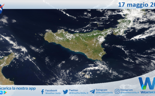 Meteo Sicilia: immagine satellitare Nasa di sabato 17 maggio 2025