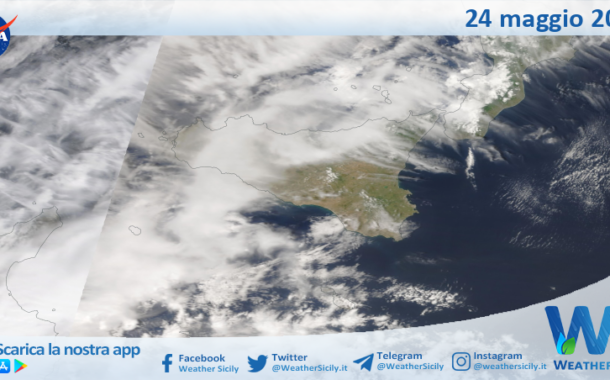 Meteo Sicilia: immagine satellitare Nasa di sabato 24 maggio 2025
