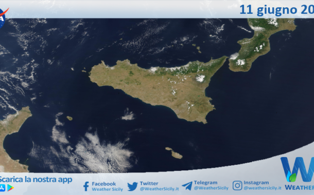 Meteo Sicilia: immagine satellitare Nasa di mercoledì 11 giugno 2025