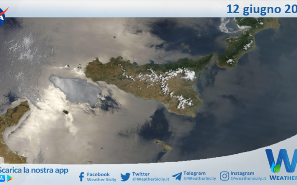 Meteo Sicilia: immagine satellitare Nasa di giovedì 12 giugno 2025