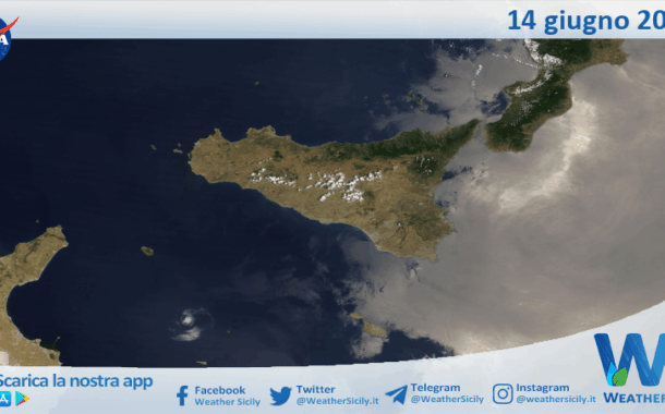 Meteo Sicilia: immagine satellitare Nasa di sabato 14 giugno 2025
