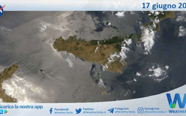 Meteo Sicilia: immagine satellitare Nasa di martedì 17 giugno 2025