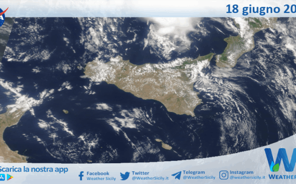 Meteo Sicilia: immagine satellitare Nasa di mercoledì 18 giugno 2025
