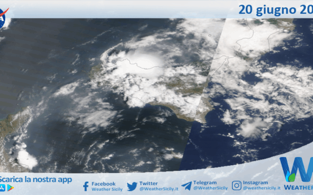 Meteo Sicilia: immagine satellitare Nasa di venerdì 20 giugno 2025