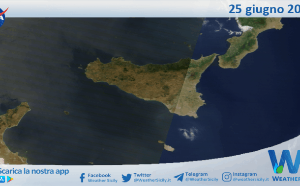 Meteo Sicilia: immagine satellitare Nasa di mercoledì 25 giugno 2025
