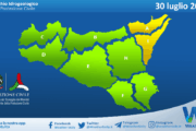 Meteo Sicilia: bollettino di allerta meteo per domani, mercoledì 30 luglio 2025