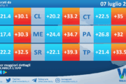 Meteo Sicilia: temperature previste per domani, lunedì 07 luglio 2025
