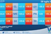 Meteo Sicilia: temperature previste per domani, lunedì 28 luglio 2025