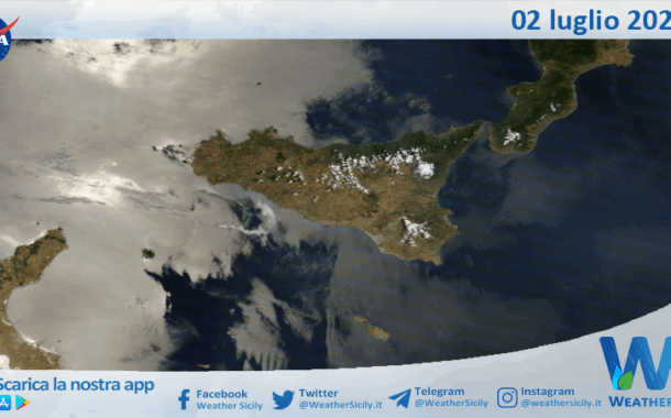 Meteo Sicilia: immagine satellitare Nasa di mercoledì 02 luglio 2025