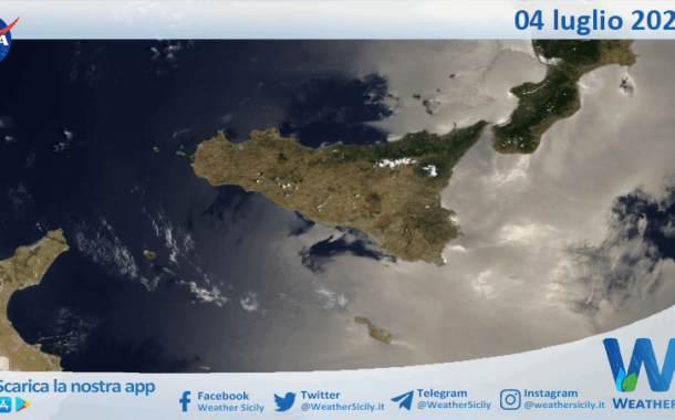 Meteo Sicilia: immagine satellitare Nasa di venerdì 04 luglio 2025
