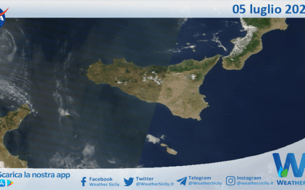 Meteo Sicilia: immagine satellitare Nasa di sabato 05 luglio 2025