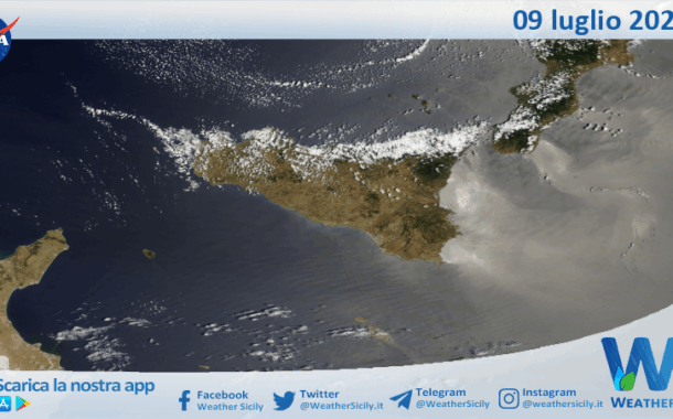 Meteo Sicilia: immagine satellitare Nasa di mercoledì 09 luglio 2025