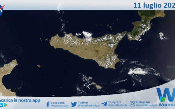 Meteo Sicilia: immagine satellitare Nasa di venerdì 11 luglio 2025