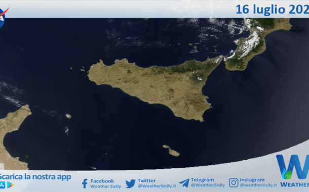 Meteo Sicilia: immagine satellitare Nasa di mercoledì 16 luglio 2025