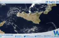 Meteo Sicilia: immagine satellitare Nasa di lunedì 28 luglio 2025