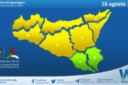 Meteo Sicilia: bollettino di allerta meteo per domani, sabato 16 agosto 2025