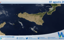 Meteo Sicilia: immagine satellitare Nasa di giovedì 07 agosto 2025
