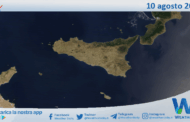 Meteo Sicilia: immagine satellitare Nasa di domenica 10 agosto 2025