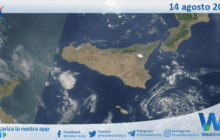 Meteo Sicilia: immagine satellitare Nasa di giovedì 14 agosto 2025
