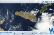 Meteo Sicilia: immagine satellitare Nasa di domenica 17 agosto 2025