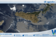 Meteo Sicilia: immagine satellitare Nasa di lunedì 18 agosto 2025