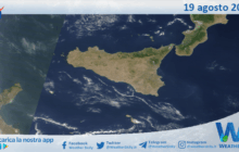 Meteo Sicilia: immagine satellitare Nasa di martedì 19 agosto 2025