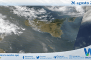 Meteo Sicilia: immagine satellitare Nasa di martedì 26 agosto 2025