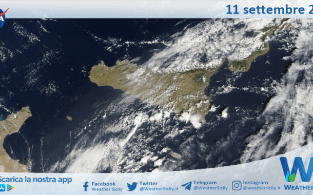 Meteo Sicilia: immagine satellitare Nasa di giovedì 11 settembre 2025