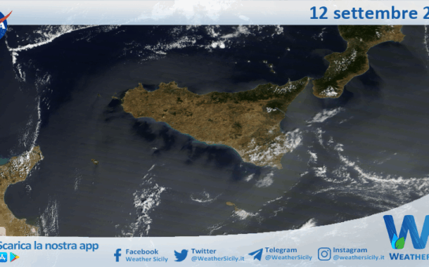Meteo Sicilia: immagine satellitare Nasa di venerdì 12 settembre 2025