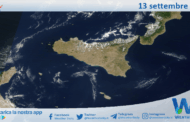 Meteo Sicilia: immagine satellitare Nasa di sabato 13 settembre 2025