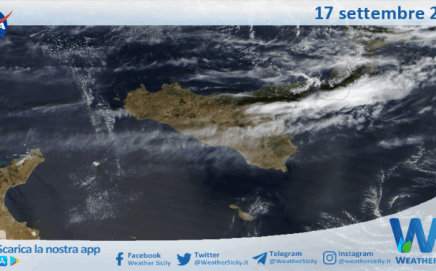 Meteo Sicilia: immagine satellitare Nasa di mercoledì 17 settembre 2025