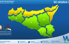 Meteo Sicilia: bollettino di allerta meteo per domani, giovedì 02 ottobre 2025
