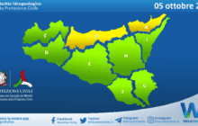 Meteo Sicilia: bollettino di allerta meteo per domani, domenica 05 ottobre 2025
