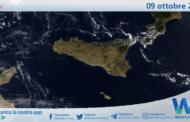 Meteo Sicilia: immagine satellitare Nasa di giovedì 09 ottobre 2025