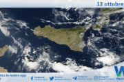 Meteo Sicilia: immagine satellitare Nasa di lunedì 13 ottobre 2025