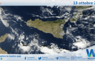 Meteo Sicilia: immagine satellitare Nasa di lunedì 13 ottobre 2025