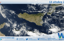 Meteo Sicilia: immagine satellitare Nasa di lunedì 13 ottobre 2025