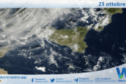 Meteo Sicilia: immagine satellitare Nasa di giovedì 23 ottobre 2025