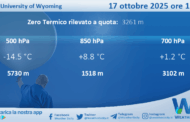 Meteo Sicilia: Radiosondaggio Trapani Birgi di venerdì 17 ottobre 2025 ore 12:00