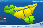 Meteo Sicilia: bollettino di allerta meteo per domani, martedì 18 novembre 2025